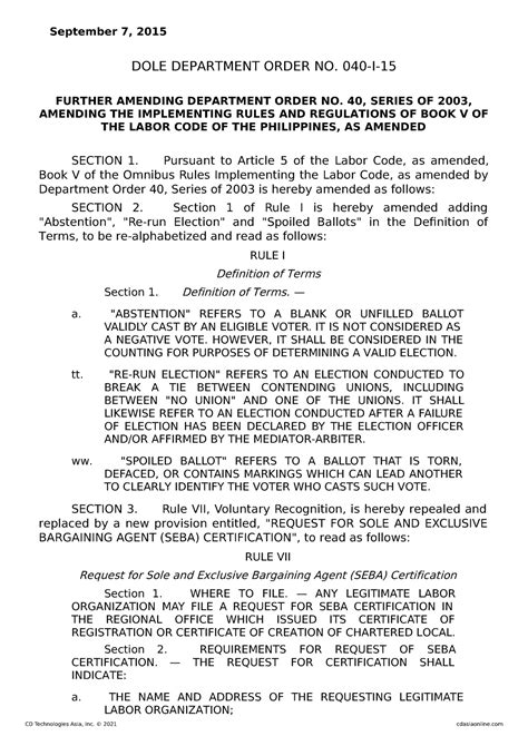 DEPARTMENT ORDER 159.